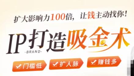 IP打造吸金术:0基础0资源,也能扩大影响力100倍,让钱主动找你!